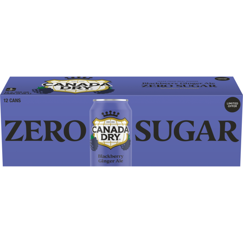 Canada Dry Zero Sugar Soft Drink - Blackberry- 12x355ml