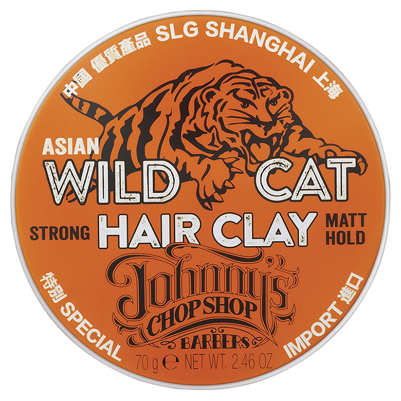 Johnny's Chopshop Asian Wild Cat Hair Clay - Strong Matt Hold - 70g