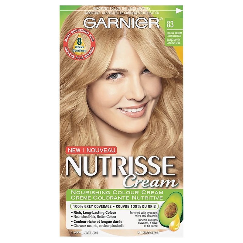 Garnier Nutrisse Cream Permanent Hair Colour 83 Natural Medium Golden Blonde London Drugs