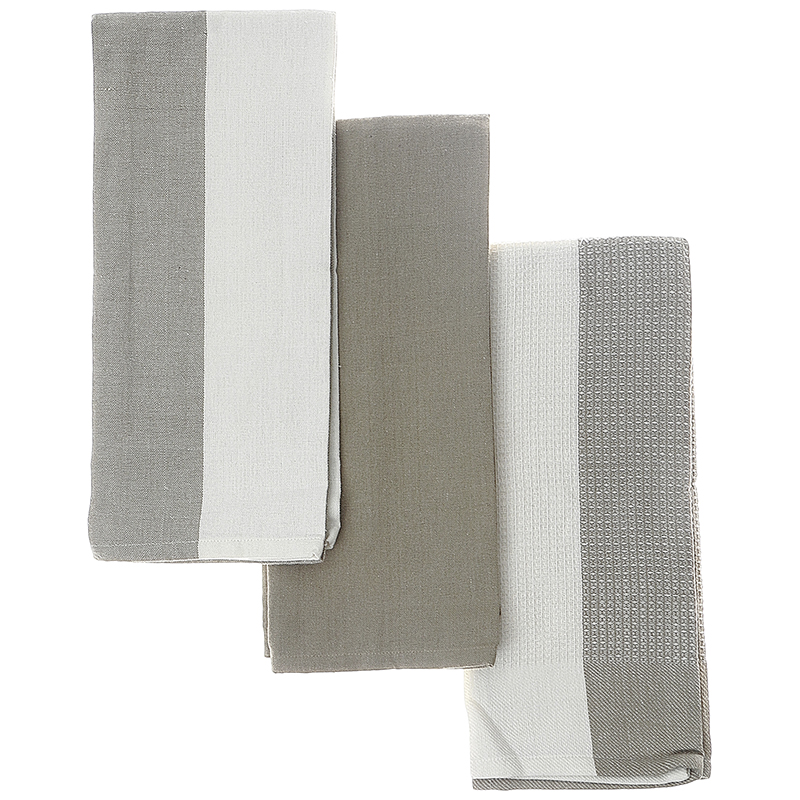 Essence Home Kitchen Towels - Tan - 3 pack / 18x28 Inch