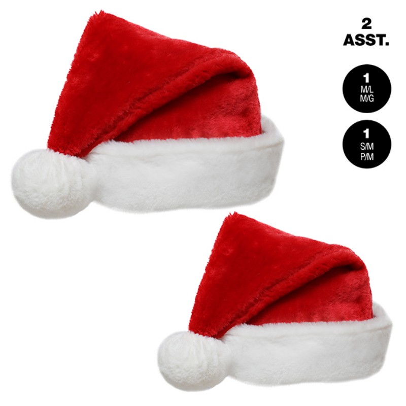 Christmas Plush Santa Hat - Assorted