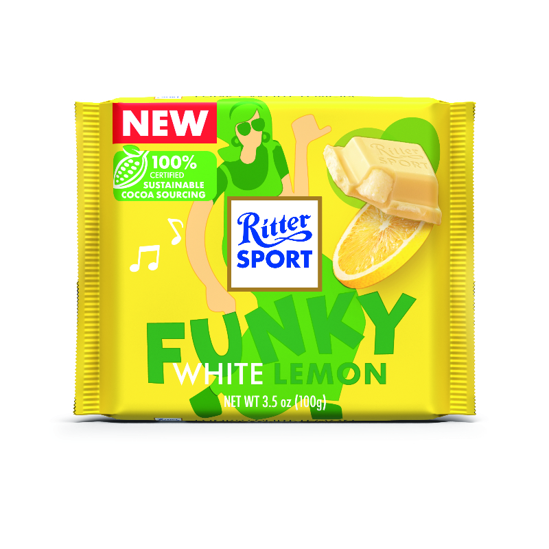 Ritter Sport Chocolate Bar - Funky White Lemon - 100g