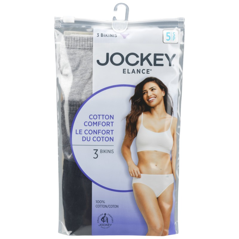 Jockey® Elance® Women's Bikini Panty - 3 pk - Heather Blue/Deep Blue/Dot, 3  pk - Kroger