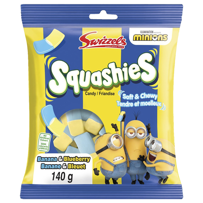 Swizzels Squashies Minion Candy - Banana & Blueberry Flavour - 140g