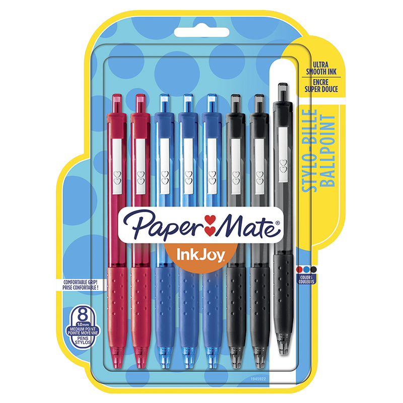 Papermate InkJoy 300 Retractable Ballpoint Pen - Assorted - 8 pack