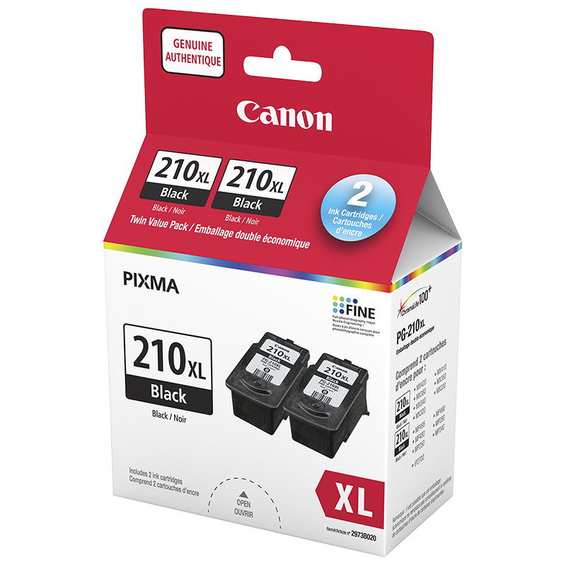 Canon PG-210XL Twin Pack Ink Cartridges - Black - 2973B020