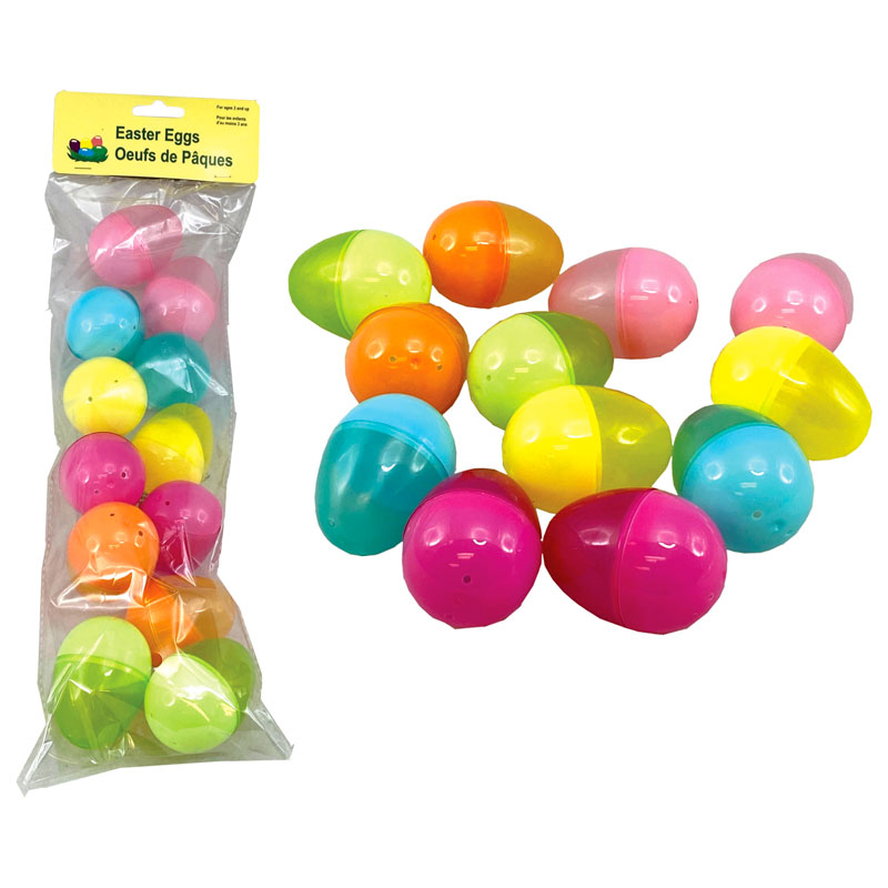 Easter Fillable Plastic Eggs - 2.5in x 12 pack
