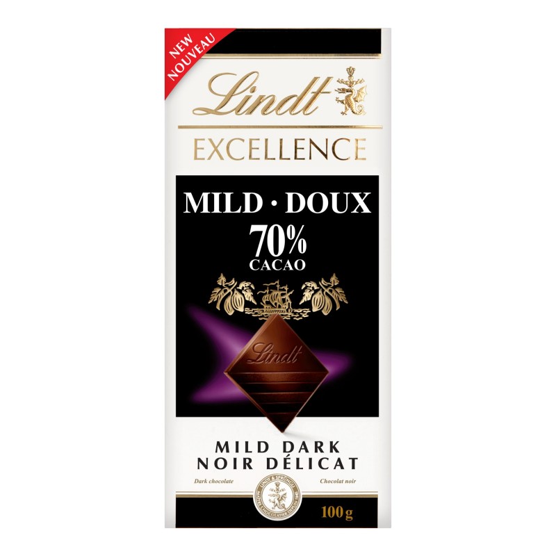Lindt EXCELLENCE Mild 70% Cacao Dark Chocolate - 100g
