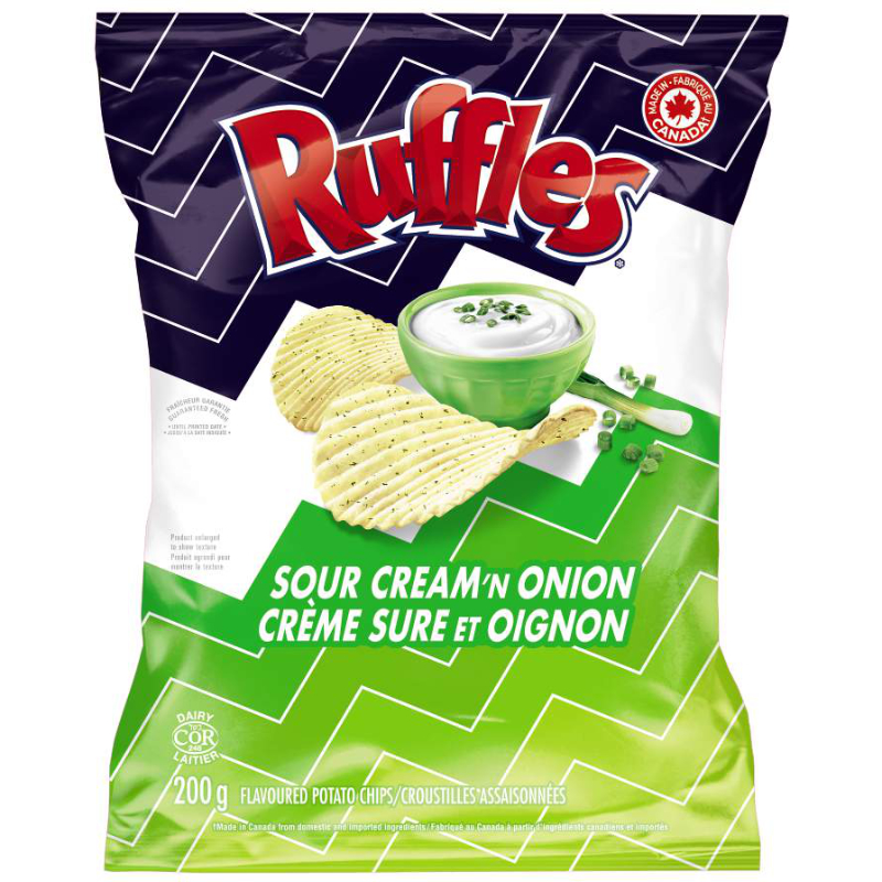 Ruffles Potato Chips - Sour Cream 'N Onion - 200g