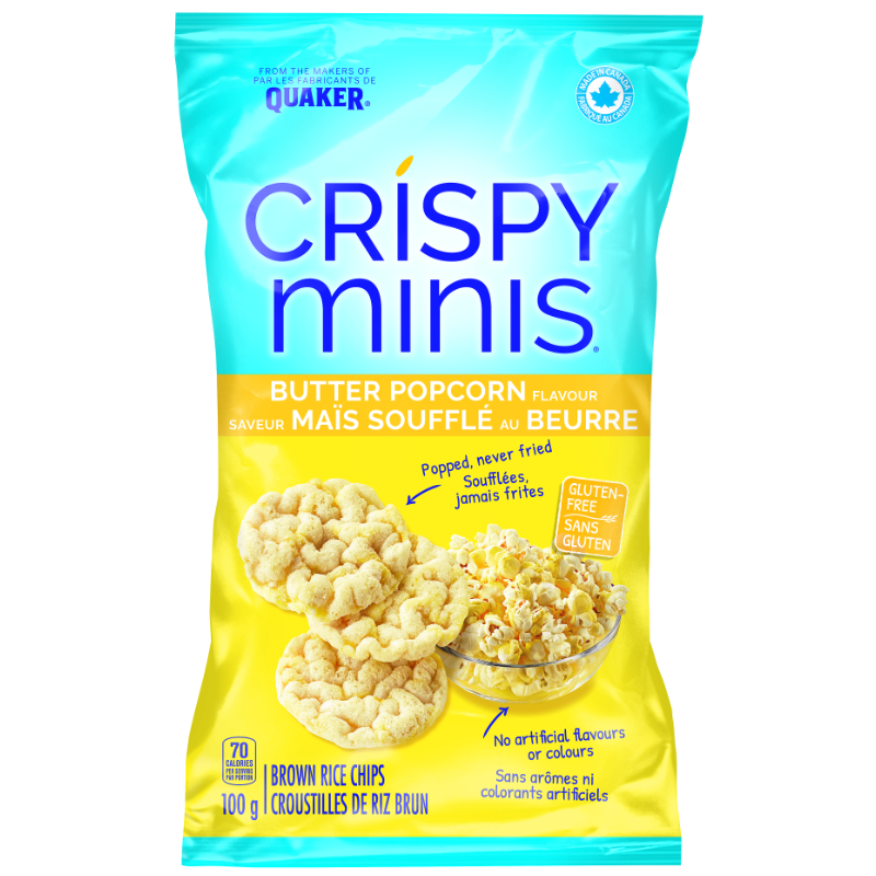 Quaker Crispy Minis Brown Rice Chips - Butter Popcorn Flavour - 100g