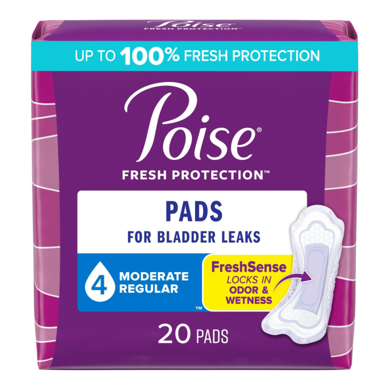 Poise Incontinence Pads - Moderate Absorbency - Regular - 20 Count